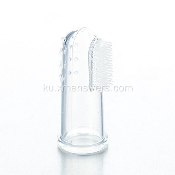 Firçeya Diranan a Silicone Finger Baby Furça Diranê Dualî